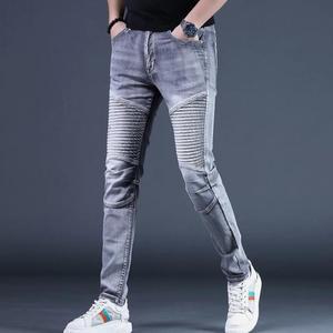 American Style Retro Men's Riding Motorcycle Jeans High End Splicing Pants New Hot Sale Of The Seaso