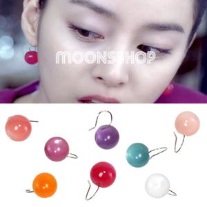 [문스샵] 연예인 26종 컬러볼 구슬귀걸이 써클 원형 라운드 고리 예쁜색깔 비즈 여자귀걸이 유행 이어링
