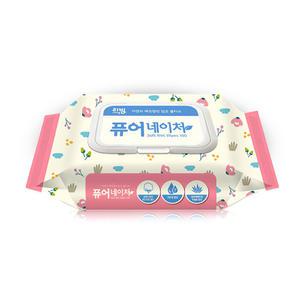 리빙 퓨어 네이처 물티슈 캡형 100매 1개