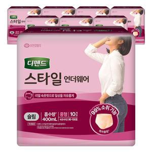 스타일 언더웨어 여성 슬림 중형 10매X8팩
