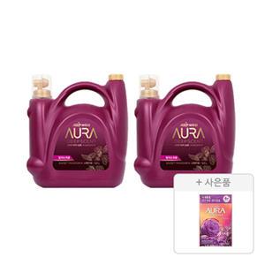 아우라 섬유유연제, 딥센트 스윗만다린, 5.5L, 2개 + 증정(생화캡슐 리필, 자스민머스크, 680ml, 1개)