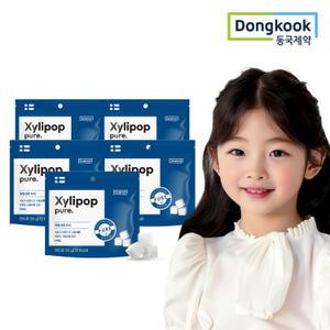 [BEST퓨어맛 단독특가] 동국제약 자일리팝 자일리톨 사탕 퓨어 5봉 양치캔디 무설탕
