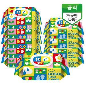 깨끗한나라 보솜이 펀앤플레이 아기물티슈 캡형 70매 10팩