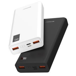 [1개+1개] 스피디 슬림 핏 PD 20W 고속 보조배터리 20000mAh 화이트 블랙 (+C타입케이블+8핀젠더)