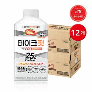 남양 테이크핏 프로 납작복숭아 450ml 12개 / 프로틴음료
