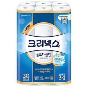 물에잘녹는 3겹 집들이 롤휴지 울트라 30롤 홈쇼핑 도톰한 두루마리화장지