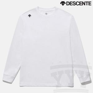 데상트 워딩 그래픽 코튼 긴팔티 SP123UTL12 WHT