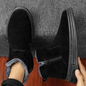 [라일리] Rly 남성 기모안감 지퍼 부츠 방한화 무지 키높이 슈즈