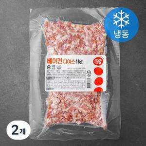 식자재왕 베이컨 다이스 (냉동) 1kg, 2개 one option