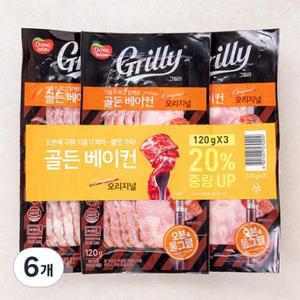 동원 그릴리 골든베이컨 오리지널 120g, 6개 one option