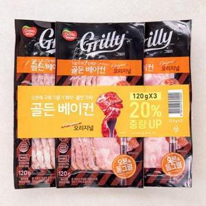 동원 그릴리 골든베이컨 오리지널, 120g, 3개 one option