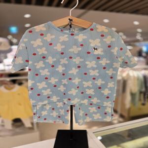 [블루독베이비] 25/SS(블루)도형플리츠상하세트 4537067222 /등원 백일 돌 선물 여름 신상 상하복 유아 (45