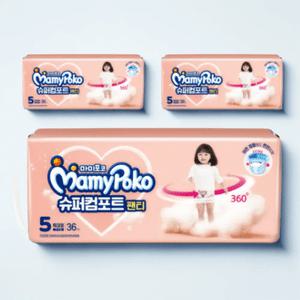 마미포코 슈퍼컴포트 기저귀 팬티형 기저귀 여아용 5단계 108매