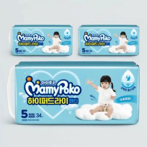 마미포코 하이퍼드라이 기저귀 팬티형 기저귀 여아용 5단계 × 102매