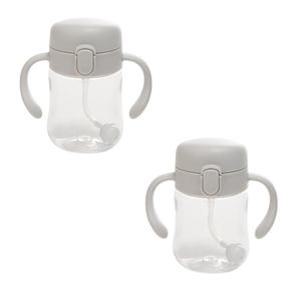 데일리라이크 유아 어린이집 빨대 컵 200ml 그레이 2P