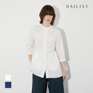[데일리스트] 밴드넥 롱 블라우스_MDBNL4M3351
