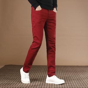 솔저스2 남자 일자핏 청바지 대추색 캐주얼 스판 슬림핏 조거 팬츠 가을 고급 긴바지 OPH3