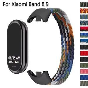 Xiaomi 밴드 9 8 스트랩 교체 용 땋은 나일론 솔로 루프 Miband9 액세서리 NFC 탄성 시계 Correa 팔찌