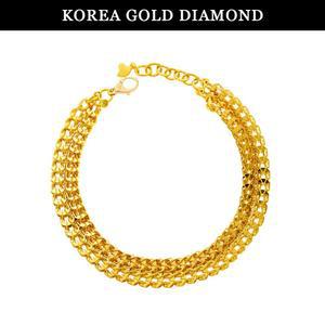 갤러리아 순금 팔찌 24K 여자 두줄 벌집 체인 7.5g