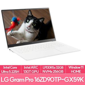 LG전자 그램 프로16 16ZD90TP-GX59K 인텔 울트라5 램32G NVMe256G WIN11 사무용 노트북 추천 EU