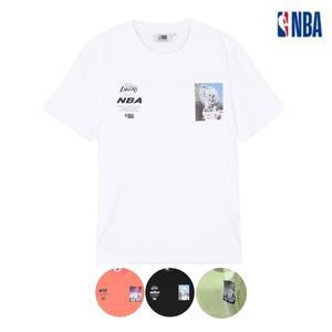 [롯데백화점]엔비에이 남여공용 팀별 로고 전사 프린팅 오버핏 반팔티셔츠 (N222TS042Z)