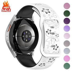 2색 꽃 디자인 새겨진 실리콘 스트랩 18/20/22mm, Amazfit GTR, Huawei,Garmin Samsung Galaxy Watch 7 6 5