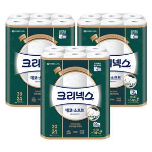 크리넥스 데코앤소프트 3겹 화장지 30m 24롤 3팩 (72롤)