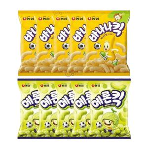 농심 메론킥 60g 5개 + 바나나킥 75g 5개 메론맛과자