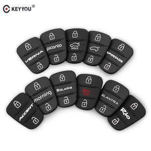KEYYOU 자동차 키 케이스 고무 패드 현대 기아 Picanto RIO Solaris Accent Tucson l10 Rio Ceed Morning E