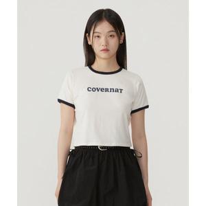 매장정품 커버낫 COVERNAT WOMAN 우먼 크롭 쿠퍼로고 링거 티셔츠 Ivory CO2502ST73IV 585569
