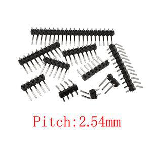 단일 행 수 핀 헤더 커넥터 직각 2 54mm 피치 아두이노용 PCB 보드 핀헤더 3 4 5 6 7 8 10 12 20 40