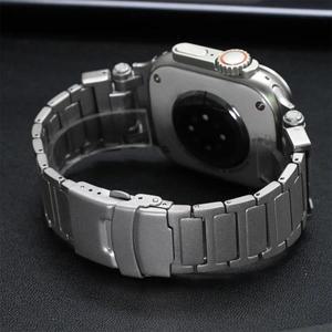 애플워치호환 Ultra 2 용 비즈니스 티타늄 스트랩 시리즈 9 8 7 6 5 4 SE 42mm 44mm 메탈 팔찌 49mm 45mm