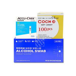 아큐첵 인스턴트 혈당검사지 + 콕란셋 28G 100개입 + SD 스탠다드 스왑