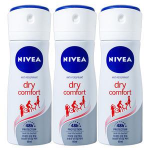 니베아 데오드란트 스프레이 드라이 60ml 3개 휴대용