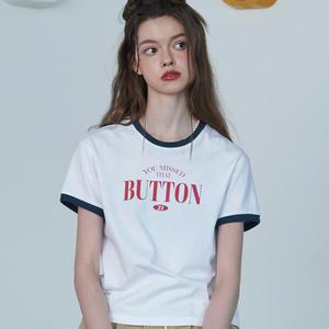 BUTTON CROP 링거티 화이트