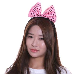 뉴큐티 리본 머리띠 핑크 파티 헤어밴드 소품 용품 행사 응원 도구 이벤트 단체 체육대회 코스튬
