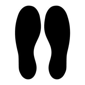 오피스왕국 발자국 사회적 거리두기 foot3 그래픽스티커 블랙 바닥스티커