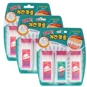 날개단 치간칫솔 180p X 3개/휴대용/일회용/치간칫솔/이쑤시개/치석제거/구강청결