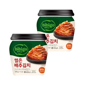 비비고 썰은배추김치 용기 500g x2개