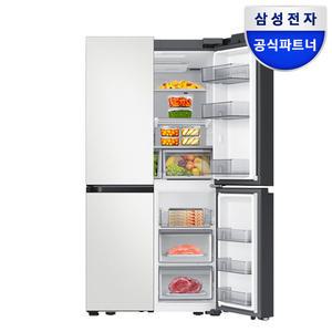 [본사_빠른설치]삼성 비스포크 RF91DB90LE01 AI 하이브리드 900L 4도어 냉장고 1등급 프리스탠딩 대형 화이트
