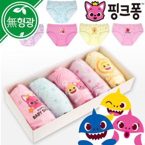 여아팬티 핑크퐁 귀요미 순면 아동 주니어 유아 속옷 팬티5종세트