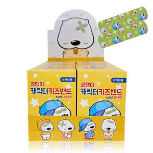 곰탱이 키즈밴드 16매 x 20갑 320매입 표준형 / 캐릭터 밴드 반창고 어린이 상처밴드