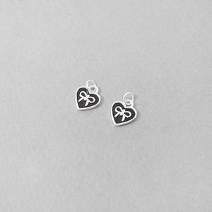 싼비즈 [8-512-06]순은펜던트 에폭하트리본+O링 8x9.3mm 실버925 무도금 ,1개