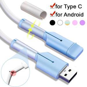 케이블 보호기 실리콘 USB 유형 C 방진 커버 iPhone 15 용 파손 슬리브 Xiaomi Huawei OPPO VIVO 데이터 라