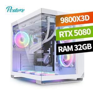 [기타]피씨스토어 화이트 감성 어항 PC 라이젠7 9800X3D RTX5080 1TB 360 수냉쿨러 (32G, M.2 1TB)