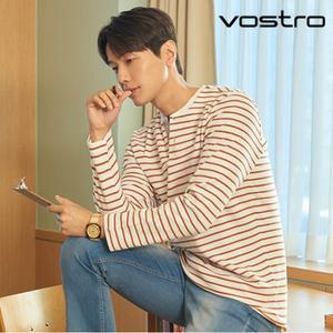 [보스트로]카멜 스트라이프 헨리넥 티셔츠-M22101TL