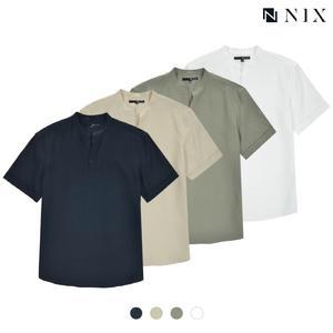 [NIX]남)텐셀린넨 오픈헨리넥 반팔 셔츠(FNPMCSH103P)