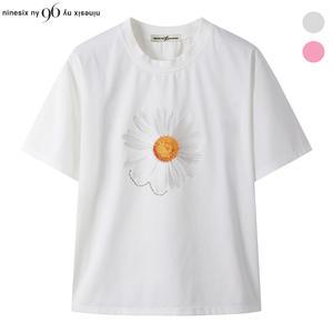 [롯데백화점]나인식스뉴욕 꽃오리지널 프린트 기본 라운드넥 티셔츠 (NP3TS011M0)