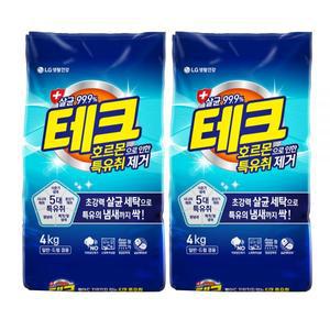 테크 특유취 제거 가루세제 세탁세제 4KG 1개+1개