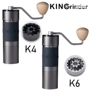 Kingrinder-K4 /K6 수동 커피 그라인더 휴대용 밀 420 스테인레스 스틸 48mm 티타늄 도금 버